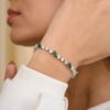 925 Sterling Silver Magnificent Emerald and Diamond Tennis Bracelet - Image 4