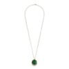 925 Sterling Silver Malachite Medallion Diamond Chain - Image 2