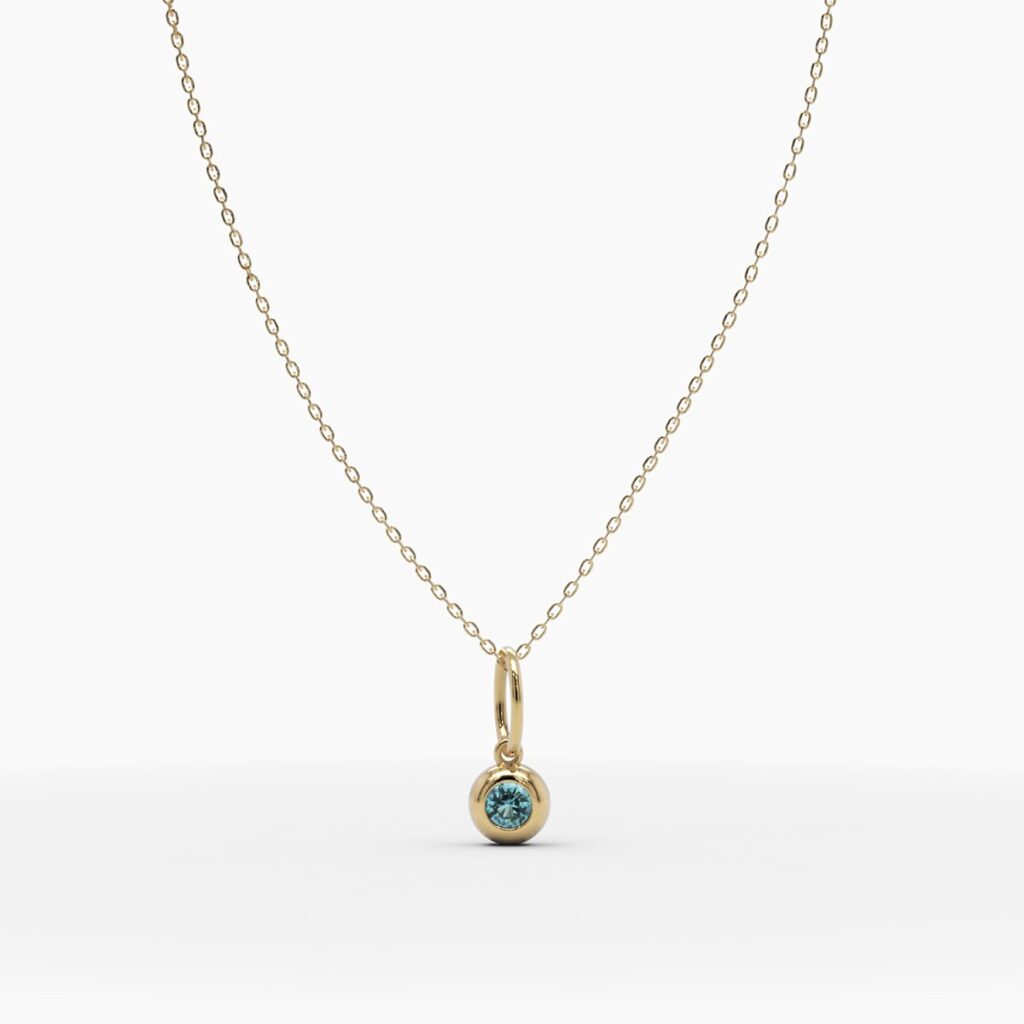 925 Sterling Silver March Birthstone Aquamarine Necklace