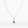 925 Sterling Silver March Birthstone Aquamarine Necklace - Image 3