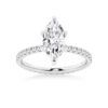 925 Sterling Silver Marquise Cut Diamond Engagement Ring Eternity Pave Band