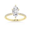 925 Sterling Silver Marquise Cut Diamond Engagement Ring Eternity Pave Band - Image 2