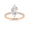 925 Sterling Silver Marquise Cut Diamond Engagement Ring Eternity Pave Band - Image 3