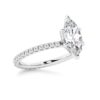 925 Sterling Silver Marquise Cut Diamond Engagement Ring Eternity Pave Band - Image 4