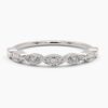 925 Sterling Silver Marquise Diamond Eternity Band Ring - Image 6