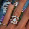 Elegant ring guard featuring a refined marquise-style silhouette