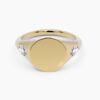 925 Sterling Silver Marquise Diamond Signet Ring