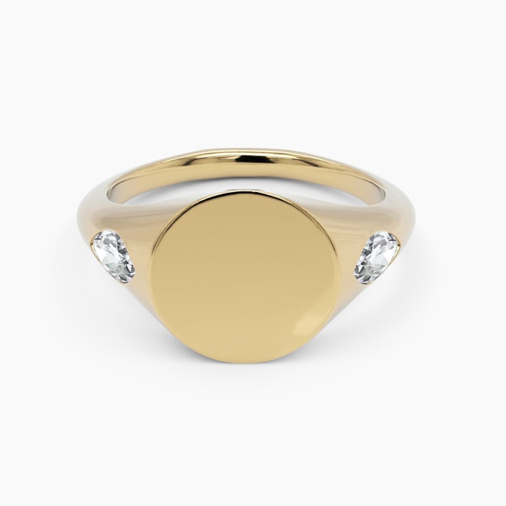 925 Sterling Silver Marquise Diamond Signet Ring