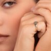 925 Sterling Silver Marquise Diamond Signet Ring - Image 3