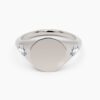 925 Sterling Silver Marquise Diamond Signet Ring - Image 7