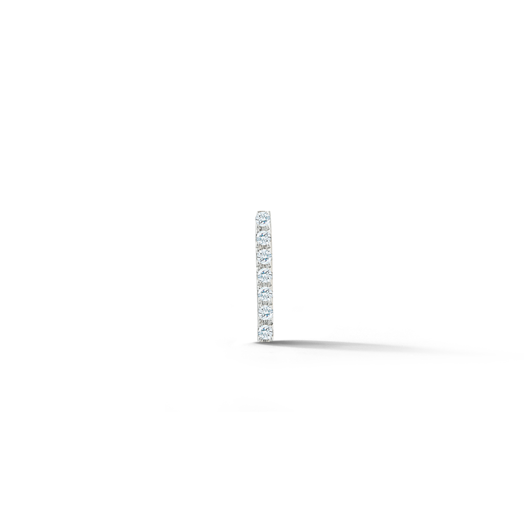 925 Sterling Silver Men Single Diamond Bar Stud