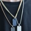 925 Sterling Silver Mens Dog Tag Necklace with classic clean design