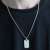 Sterling silver mens necklace with a clean, classic silhouette