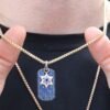 Dog tag necklace with 20 inch length and gold plating