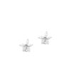 925 sterling silver meteor stud earrings with floral-inspired CZ accents