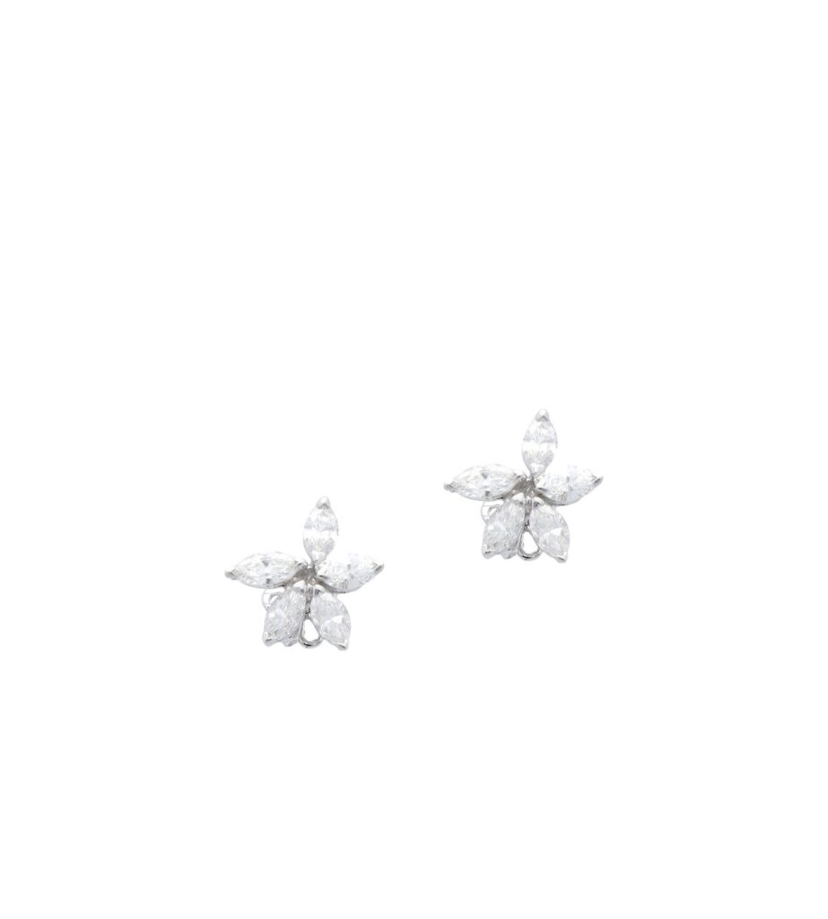 925 Sterling Silver Meteor Diamond Stud Earrings