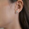 Sterling silver stud earrings featuring Premium CZ Diamond detailing