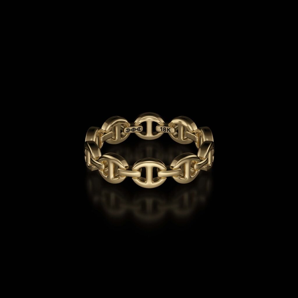 925 Sterling Silver Micro Dame Tri Link III Ring