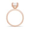 925 Sterling Silver Micropave Oval Diamond Engagement Ring Hidden Halo - Image 10