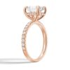 925 Sterling Silver Micropave Oval Diamond Engagement Ring Hidden Halo - Image 12