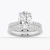 925 Sterling Silver Micropave Oval Diamond Engagement Ring Hidden Halo - Image 17