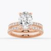 925 Sterling Silver Micropave Oval Diamond Engagement Ring Hidden Halo - Image 21