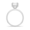925 Sterling Silver Micropave Oval Diamond Engagement Ring Hidden Halo - Image 6