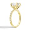 925 Sterling Silver Micropave Oval Diamond Engagement Ring Hidden Halo - Image 7