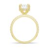 925 Sterling Silver Micropave Oval Diamond Engagement Ring Hidden Halo - Image 9