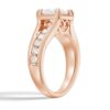 925 Sterling Silver Milgrain Vintage Princess Cut and Round Diamond Engagement Ring - Image 10
