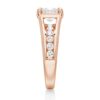925 Sterling Silver Milgrain Vintage Princess Cut and Round Diamond Engagement Ring - Image 11