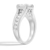 925 Sterling Silver Milgrain Vintage Princess Cut and Round Diamond Engagement Ring - Image 4