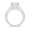 925 Sterling Silver Milgrain Vintage Princess Cut and Round Diamond Engagement Ring - Image 5