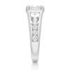 925 Sterling Silver Milgrain Vintage Princess Cut and Round Diamond Engagement Ring - Image 6