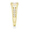 925 Sterling Silver Milgrain Vintage Princess Cut and Round Diamond Engagement Ring - Image 9