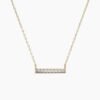 925 sterling silver mini diamond bar necklace with slim bar design