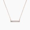 Mini diamond bar necklace measuring 12.00mm by 1.80mm