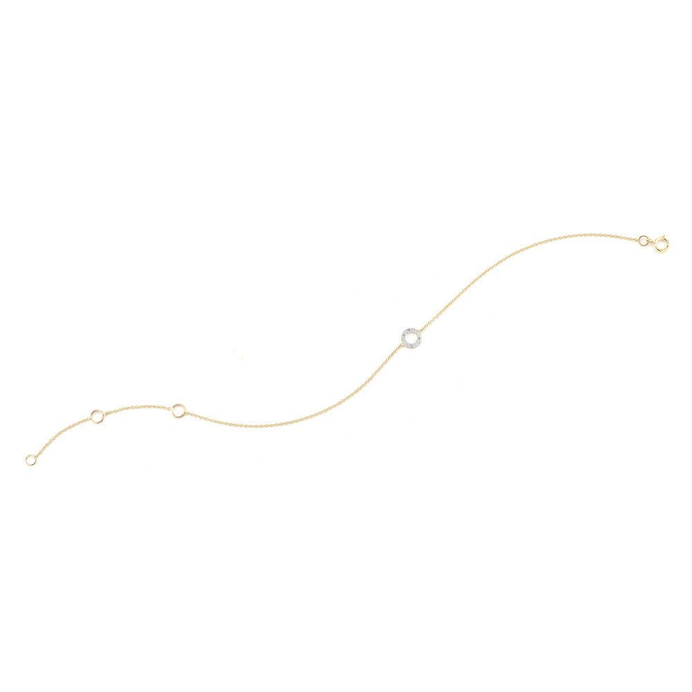 925 Sterling Silver Mini Diamond Circle Chain Bracelet
