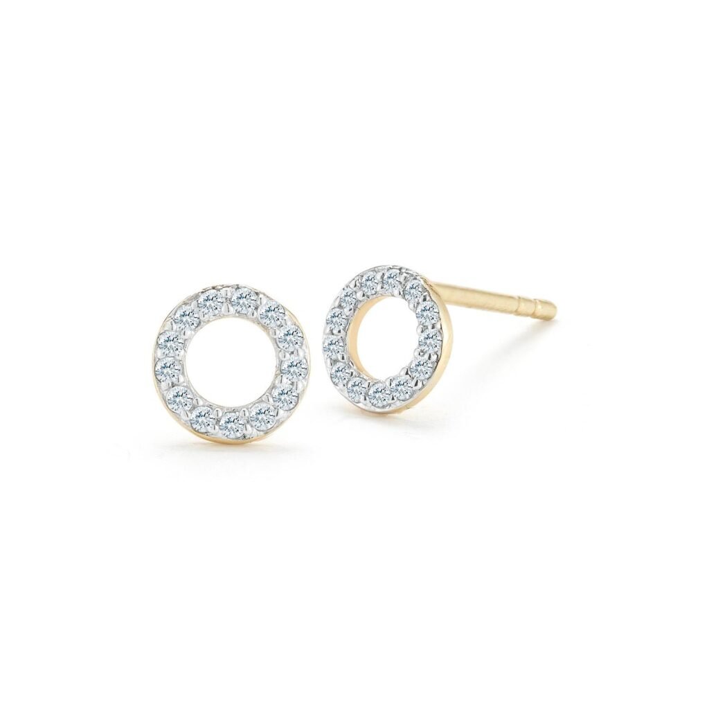 925 Sterling Silver Mini Diamond Circle Stud