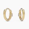 925 Sterling Silver Mini Diamond Hoop Earrings - Image 6
