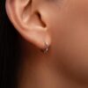 925 Sterling Silver Mini Hoop Earrings - Image 2