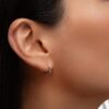 925 Sterling Silver Mini Hoop Earrings - Image 3
