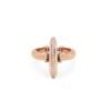 Sterling silver ring with thick gold plating and white pavé details