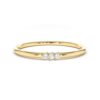 925 Sterling Silver Minimalist Thin Three Stone Stacking Diamond Ring