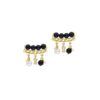 925 Sterling Silver Mira Blue Sandstone Diamond Pearl Earrings