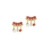 925 Sterling Silver Mira Coral Diamond Pearl Earrings