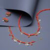 925 Sterling Silver Mira Coral Diamond Pearl Earrings - Image 4