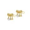 925 Sterling Silver Mira Diamond Pearl Earrings with thick gold plating