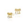 Pearl and CZ diamond accent earrings in 925 sterling silver