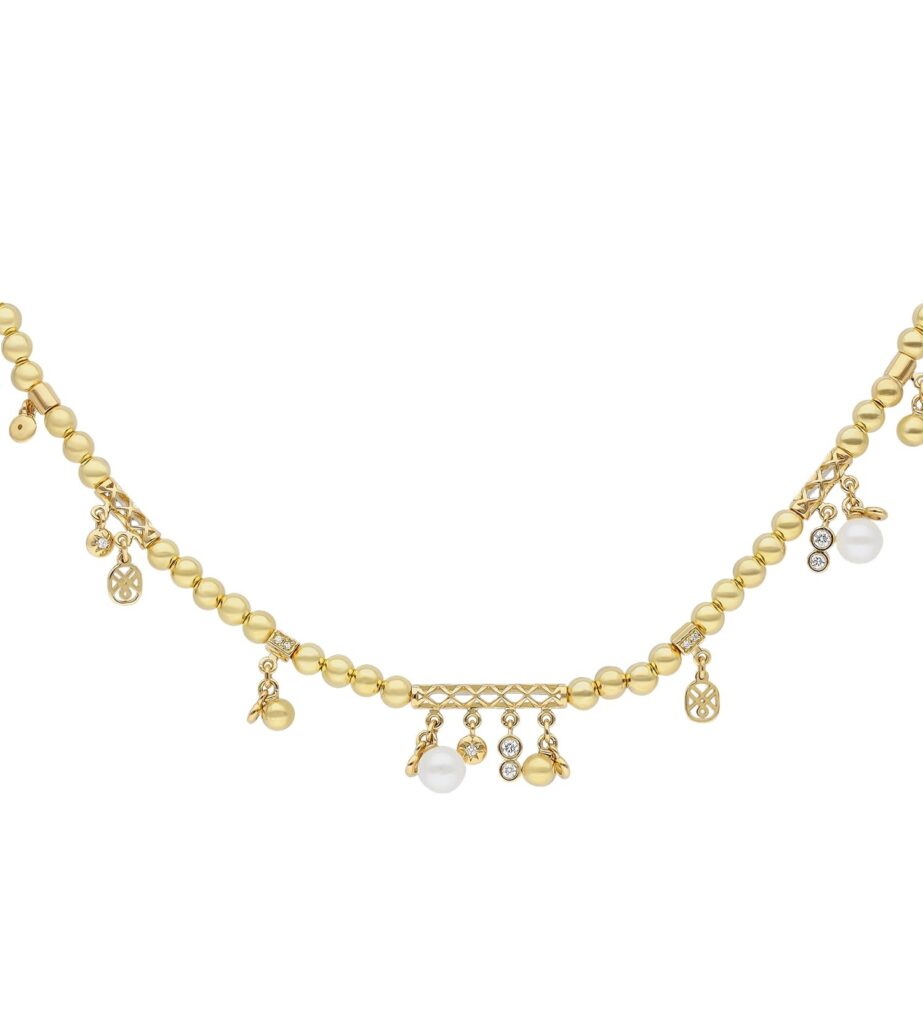 925 Sterling Silver Mira Diamond Pearl Necklace